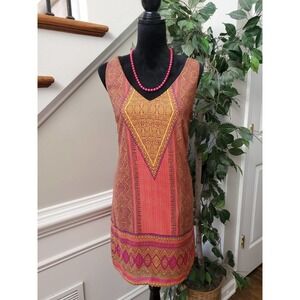 City Triangles Womens Multicolor 100% Polyester V Neck Knee Length Dress Size 4